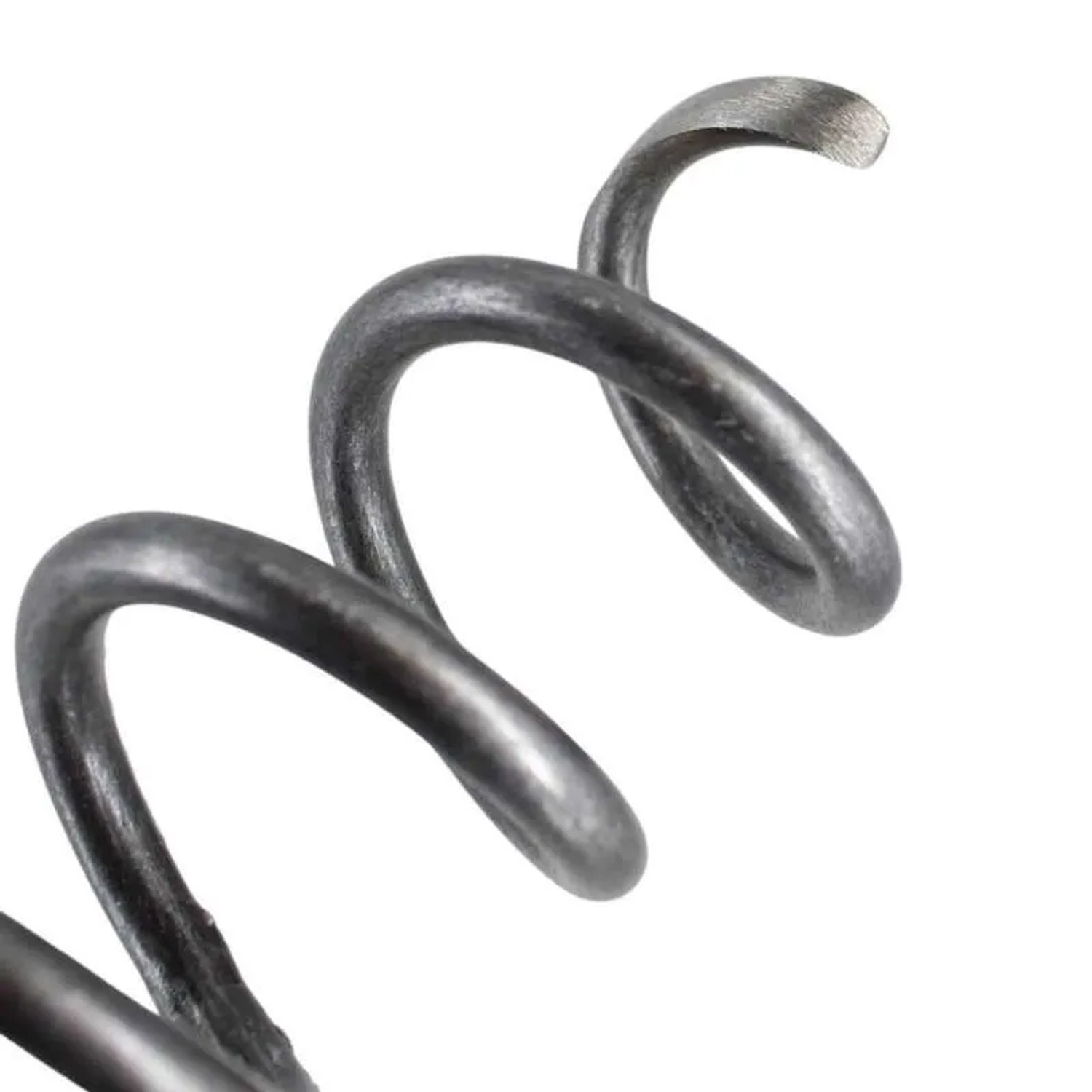 Detailaufnahme des spiralförmigen Kopfes vom Löwenzahnzieher mit T-Stiel.