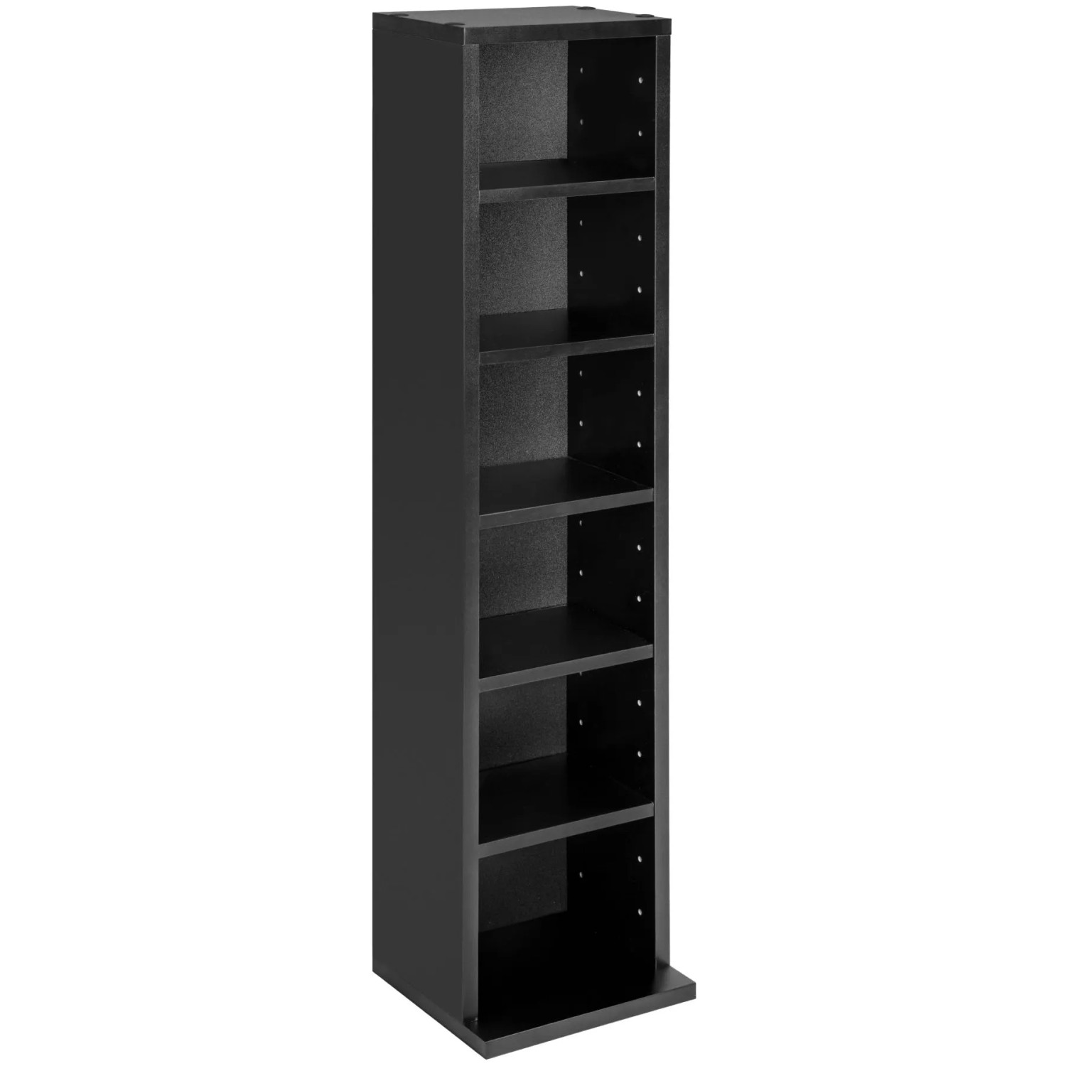 Tectake Cd Dvd Regal Juliane In Holzoptik 6 Fächer  20 x 21 x 90 cm Schwarz