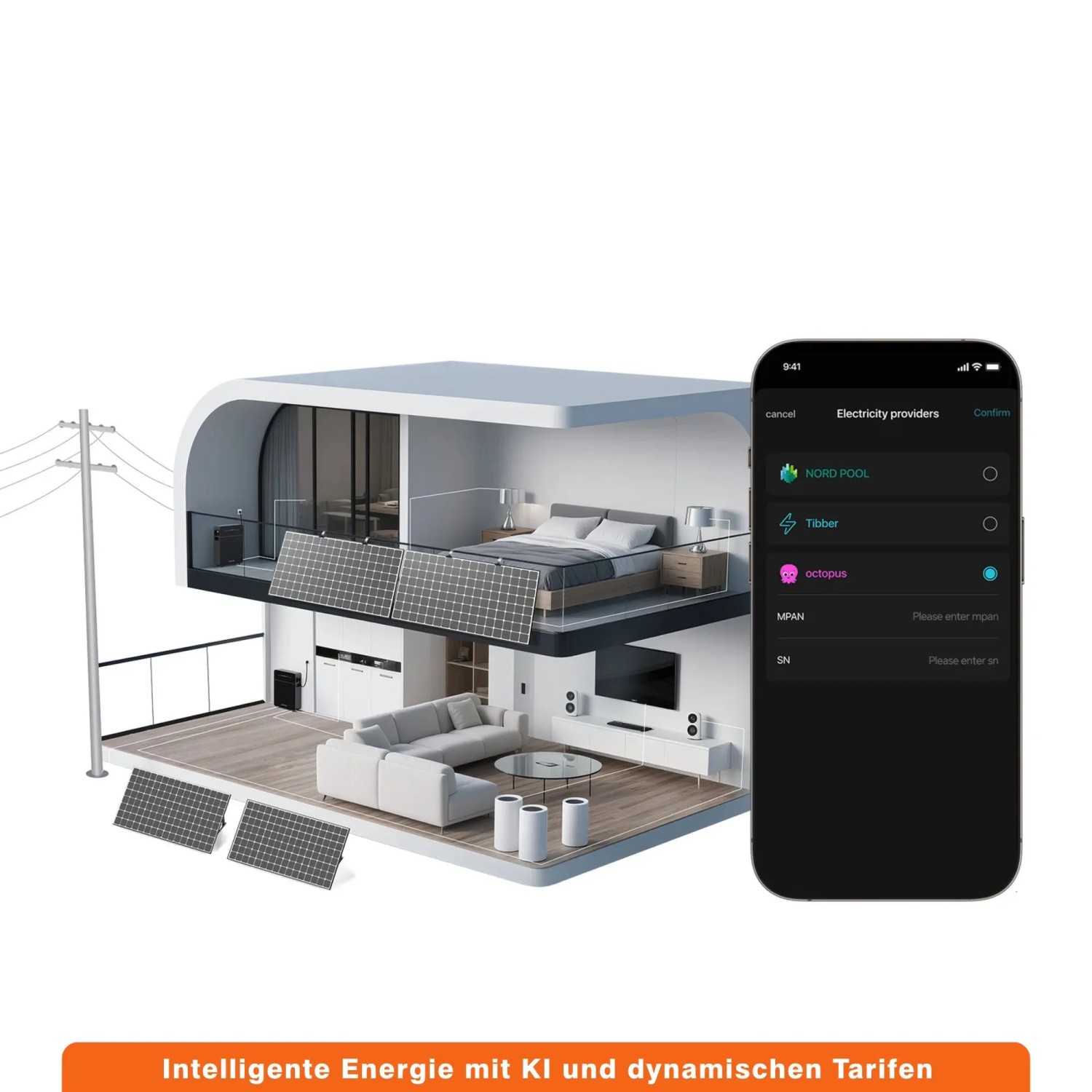 Marstek Stromspeicher Venus E im Smart Home mit PV-Anlagen und App für intelligente Solarstromnutzung und dynamische Tarife.