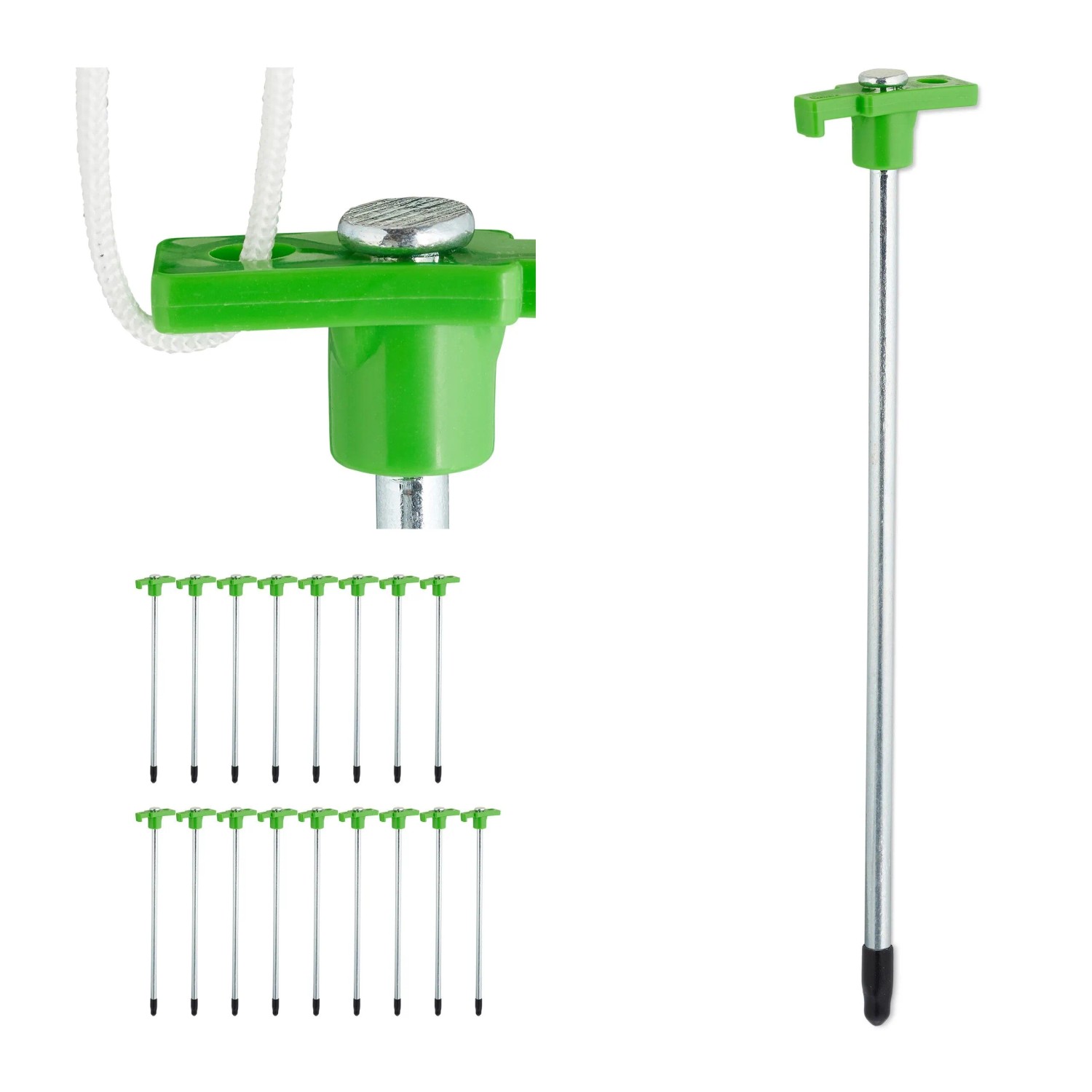 Relaxdays Felsbodenheringe Stahl Hellgrün Rostfrei 18er Set 25 cm 80 g