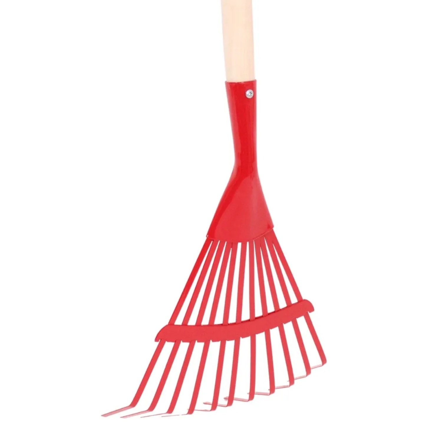 Galaflor Fächerbesen mit Stiel 1m Gartenrechen Garten Laubbesen Laub Fächer Stahl Rot