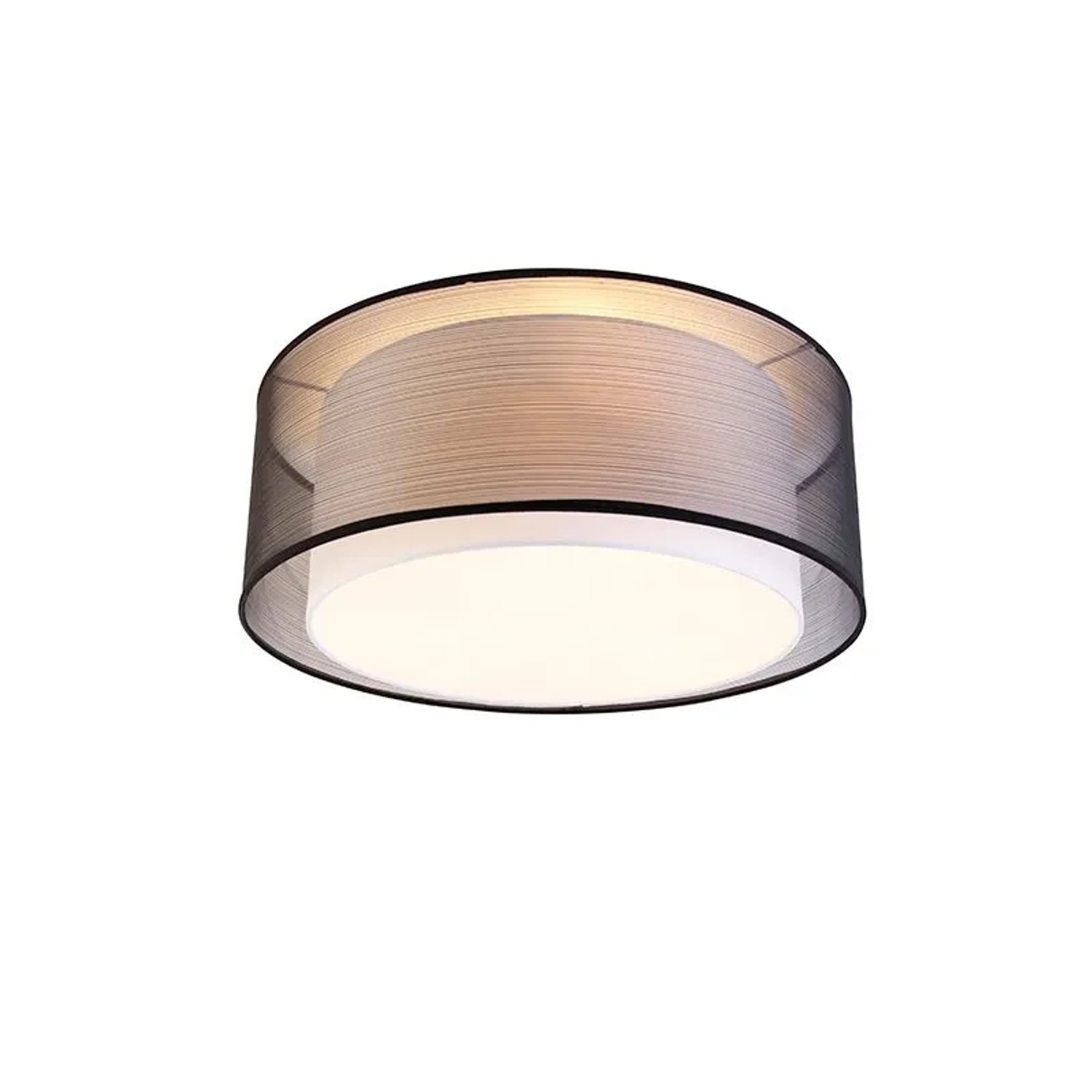 QAZQA Moderne Deckenleuchte Schwarz-Weiß 50 cm 3-flammig Drum Duo