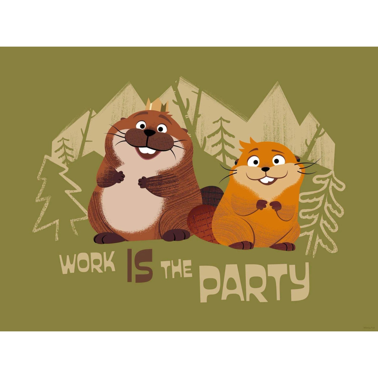 Komar Wandbild Disney Pixar Hoppers Work is the Party 30 cm x 40 cm Grün