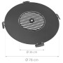 Schwarze CookKing Grillplatte aus Stahl mit Grillrost für 78 cm Feuerschalen.