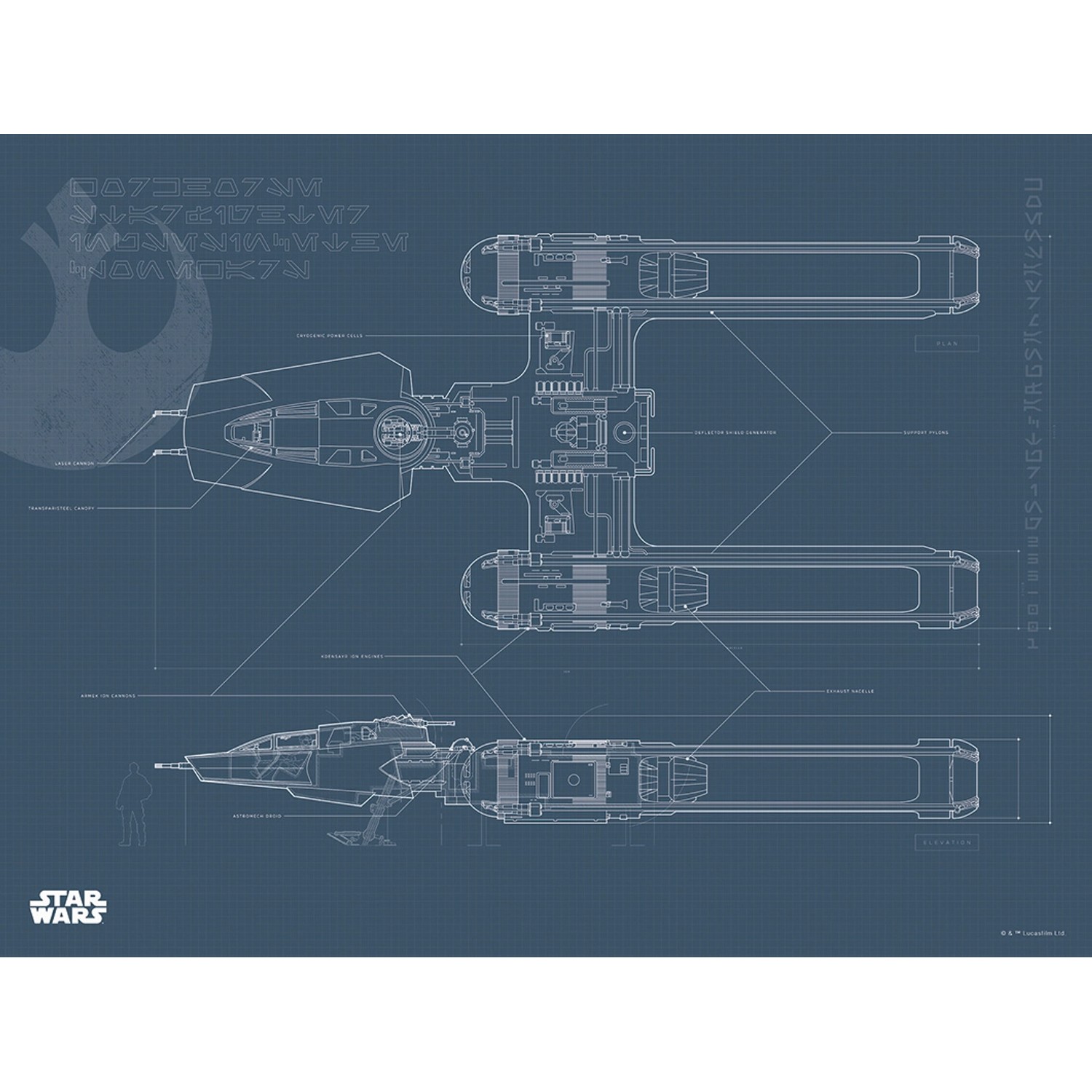 Komar Wandbild Star Wars Y-Wing 40 x 30 cm günstig online kaufen