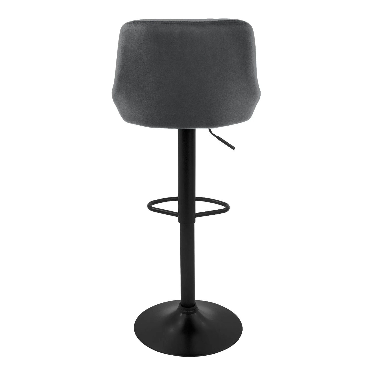 4er Set graue ML-Design Barhocker aus Samt mit Rückenlehne, drehbar und höhenverstellbar.