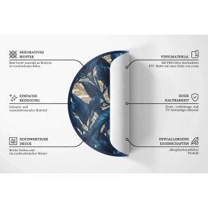 Tulup Teppich Rosen Vinylmat 70x70 cm Rot Vloerkleed Op Vinyl Vinyl Vloerkleed Runden Vinyl Tapijt