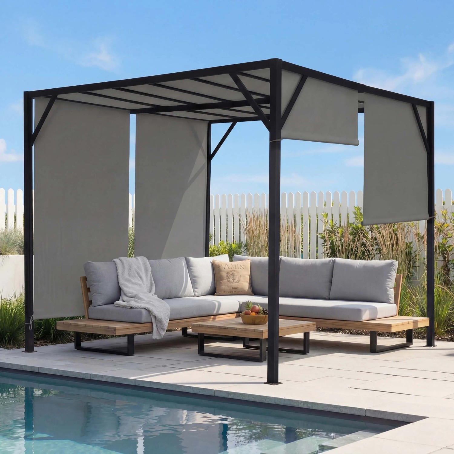 MCW Pergola Beja 3x3m Grau