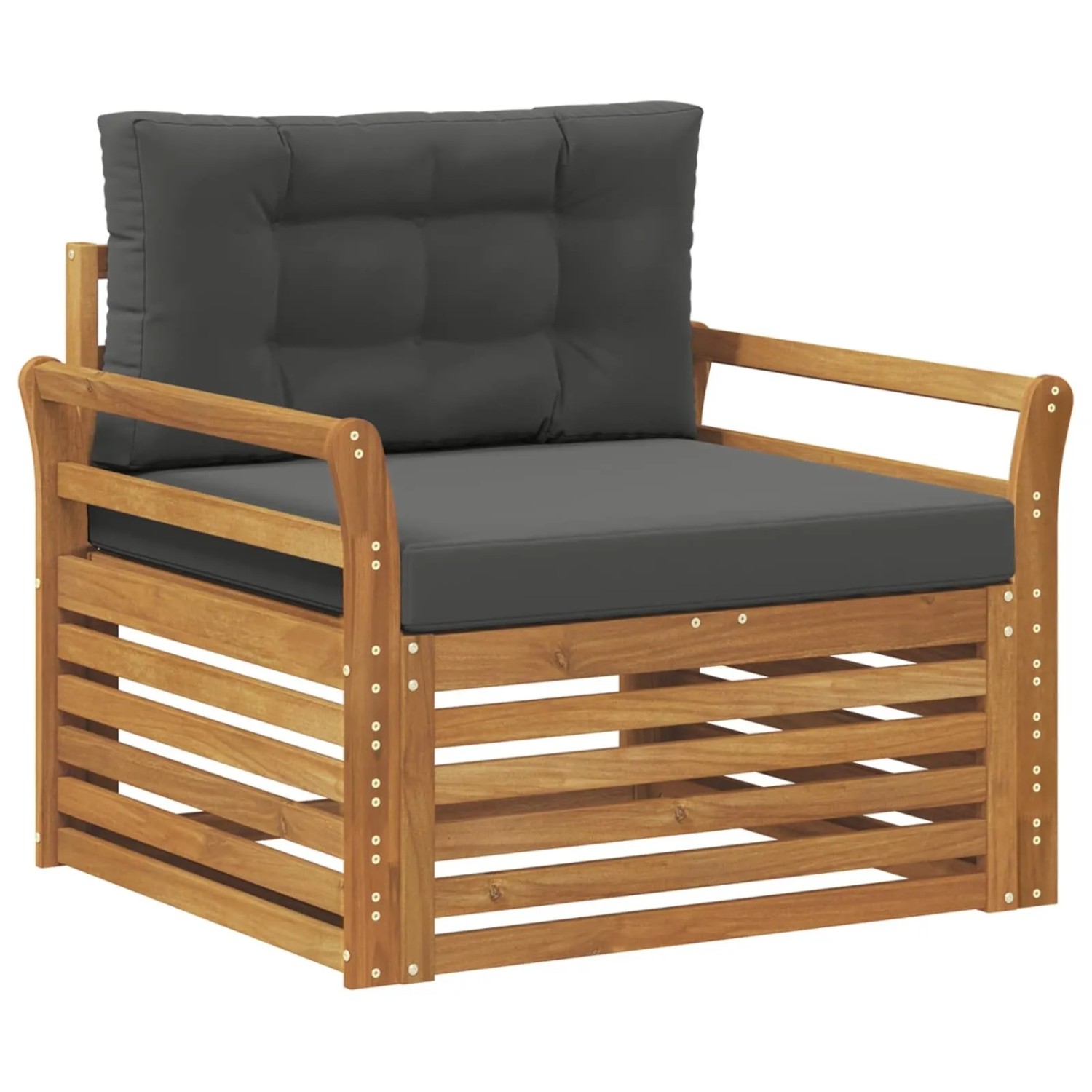 vidaXL Outdoor-Sofagarnitur Massives Akazienholz und Polyester Natur 3436397