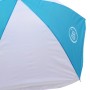 Detailaufnahme des blau-weißen Sonnenschirms vom Axi Sand- und Wasser-Picknicktisch Nick.