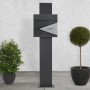 Moderner ML-Design Standbriefkasten in Anthrazit-Silber mit Zeitungsfach und anthrazitfarbenem Pfosten.