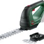 Bosch AdvancedShear 18V-10 Akku Gras- und Strauchschere mit zwei Messeraufsätzen.