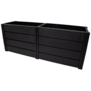 KHW Hochbeet Demeter Anthrazit XL, schmale Ausführung aus Kunststoff, 392 Liter Volumen.