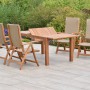 Merxx Capri Gartenmöbel-Set, 5-teilig, mit Ausziehtisch (150/200x90 cm) und 4 Klappsesseln.