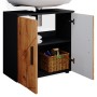 Vicco Waschbeckenunterschrank Irma, Anthrazit/Eiche, 60 cm breit, mit Stauraum.