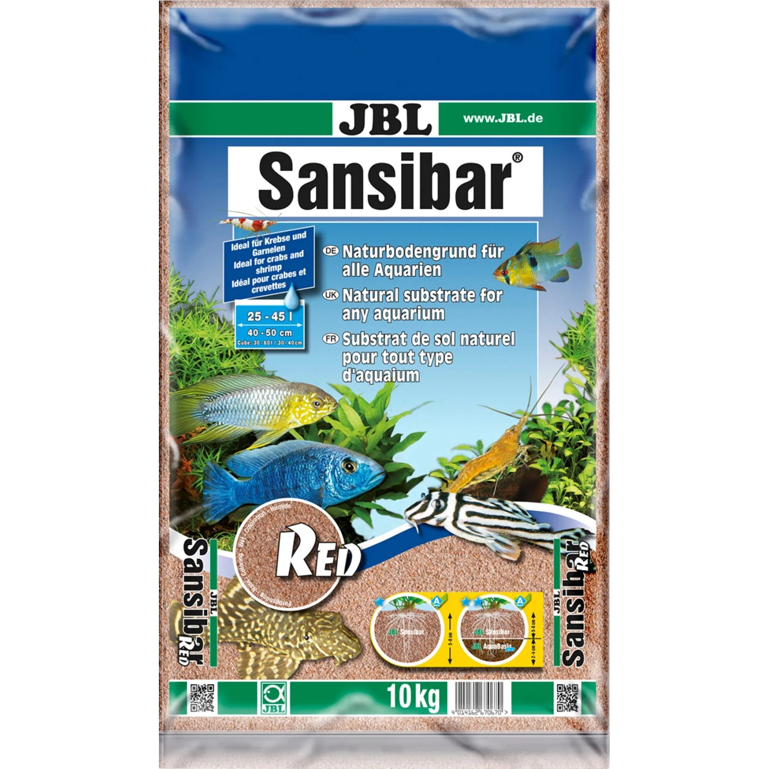 JBL Aquarium Bodengrund Sansibar Rot 10 kg