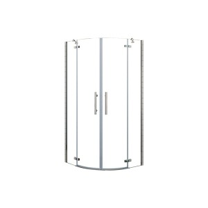 Duschparadies Duschkabine 80 x 80 cm Runddusche Höhe 195cm Viertelkreis Duschabtrennung 6mm Nano Glas Dusche Typ HQX