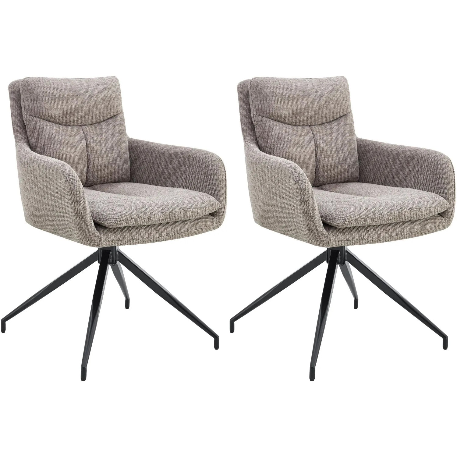 DELUKE 2er Set Esszimmerstuhl DUTOR Stoff Taupe 57x62x83cm Essstühle Esszimmerstühle Küchenstühle Wohnzimmerstühle
