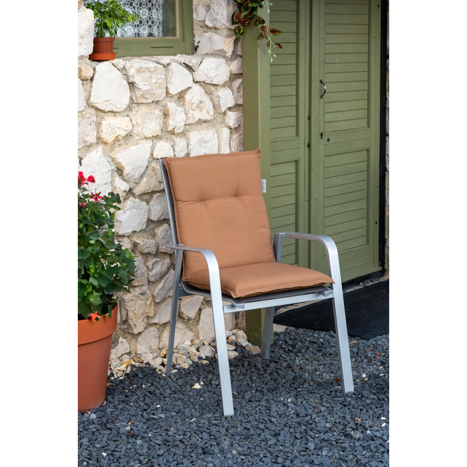 Beo Sitzauflage Tolonaro, 6er-Set, Dunkelbraun für Niedriglehner Gartenstühle.