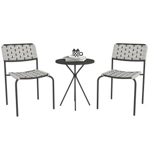 Outsunny Balkonmöbel Set Stahl  Polyester 46L x 60B x 80H cm Grau