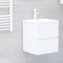 vidaXL Waschbeckenunterschrank mit Einbaubecken Weiß Holzwerkstoff 3071531_2