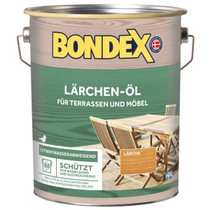 Dose Bondex Lärchen-Öl 4l für Terrassen und Gartenmöbel. Holzöl schützt vor Rissen und Austrocknung.