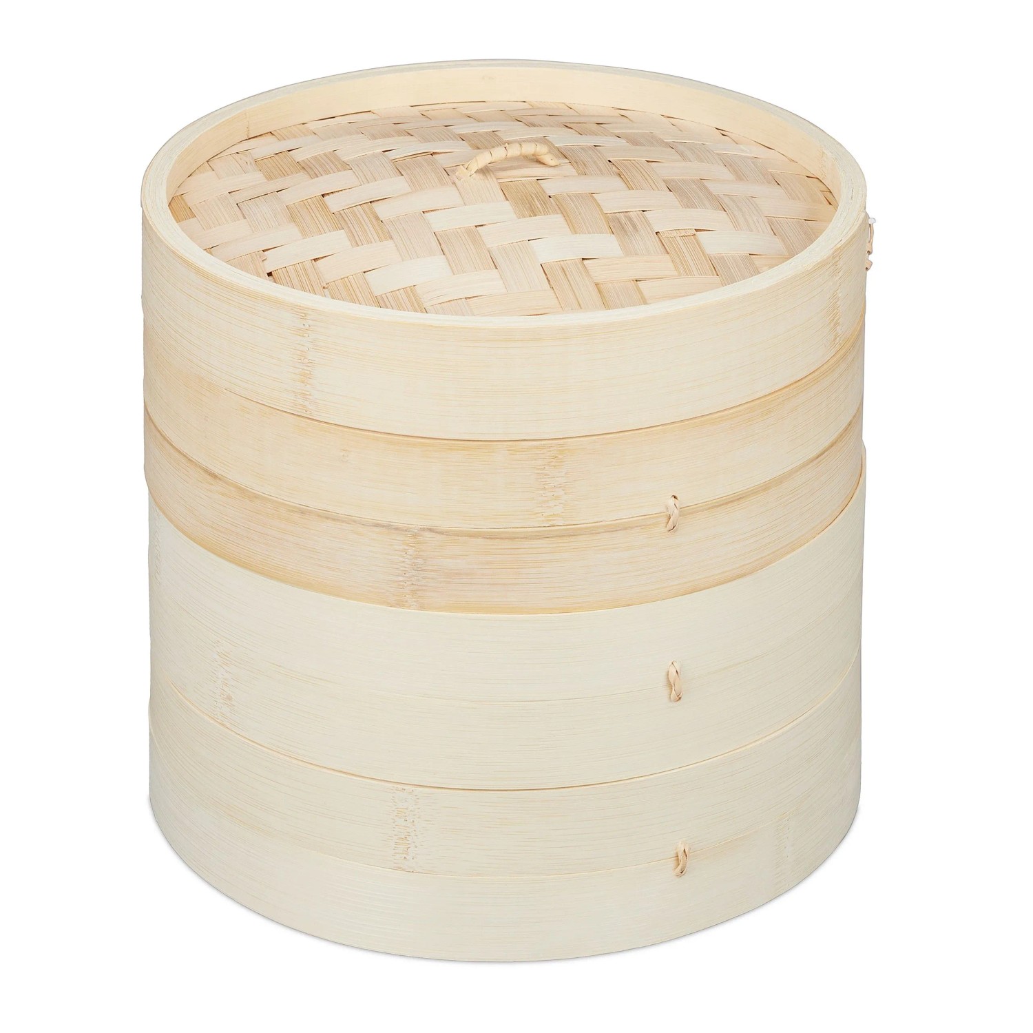 Relaxdays Dampfgarer Bambus 3 Etagen 24 cm 1 kg
