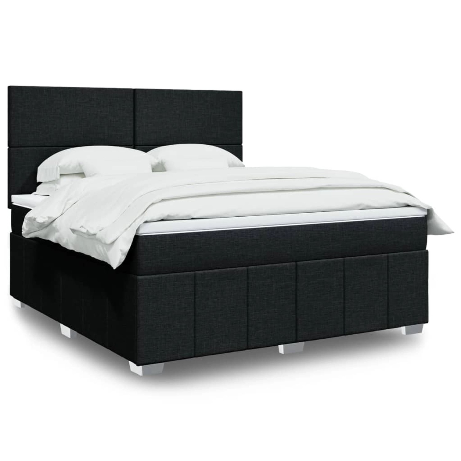 vidaXL Boxspringbett mit Matratze Schwarz 180x200 cm Stoff 3294042 günstig online kaufen