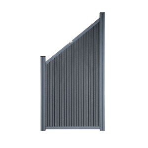 Home Deluxe WPC-Sichtschutzzaun Schrägelement Callado Premium Vertikal, graue WPC-Paneele
