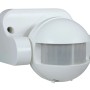 Weißer 180° Bewegungsmelder für den Außenbereich zur automatischen Lichtsteuerung.