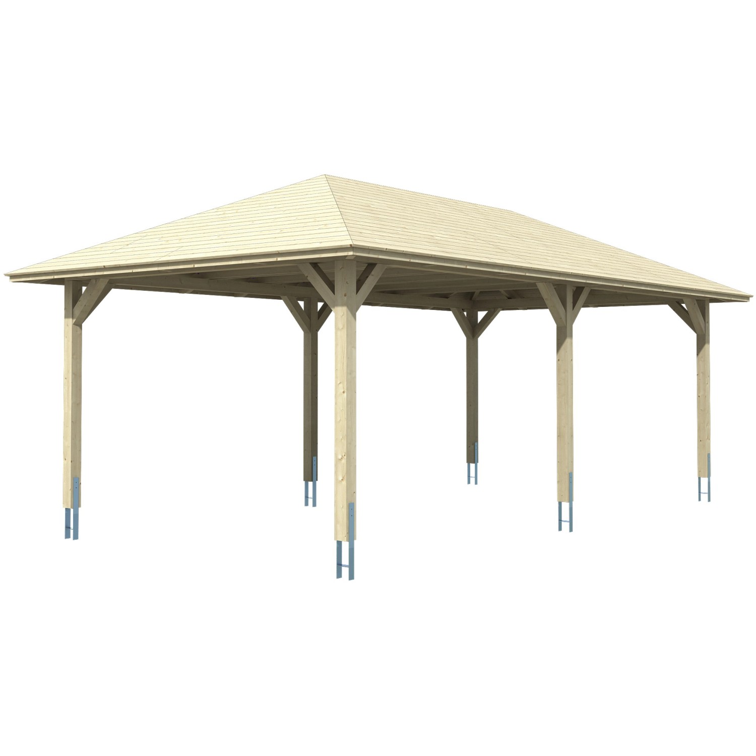 Skan Holz Carport Taunus 439 cm x 786 cm Schiefergrau