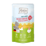 Mjamjam Quetschie Katzen-Nassfutter Huhn & Erdbeere, 125g Packung.