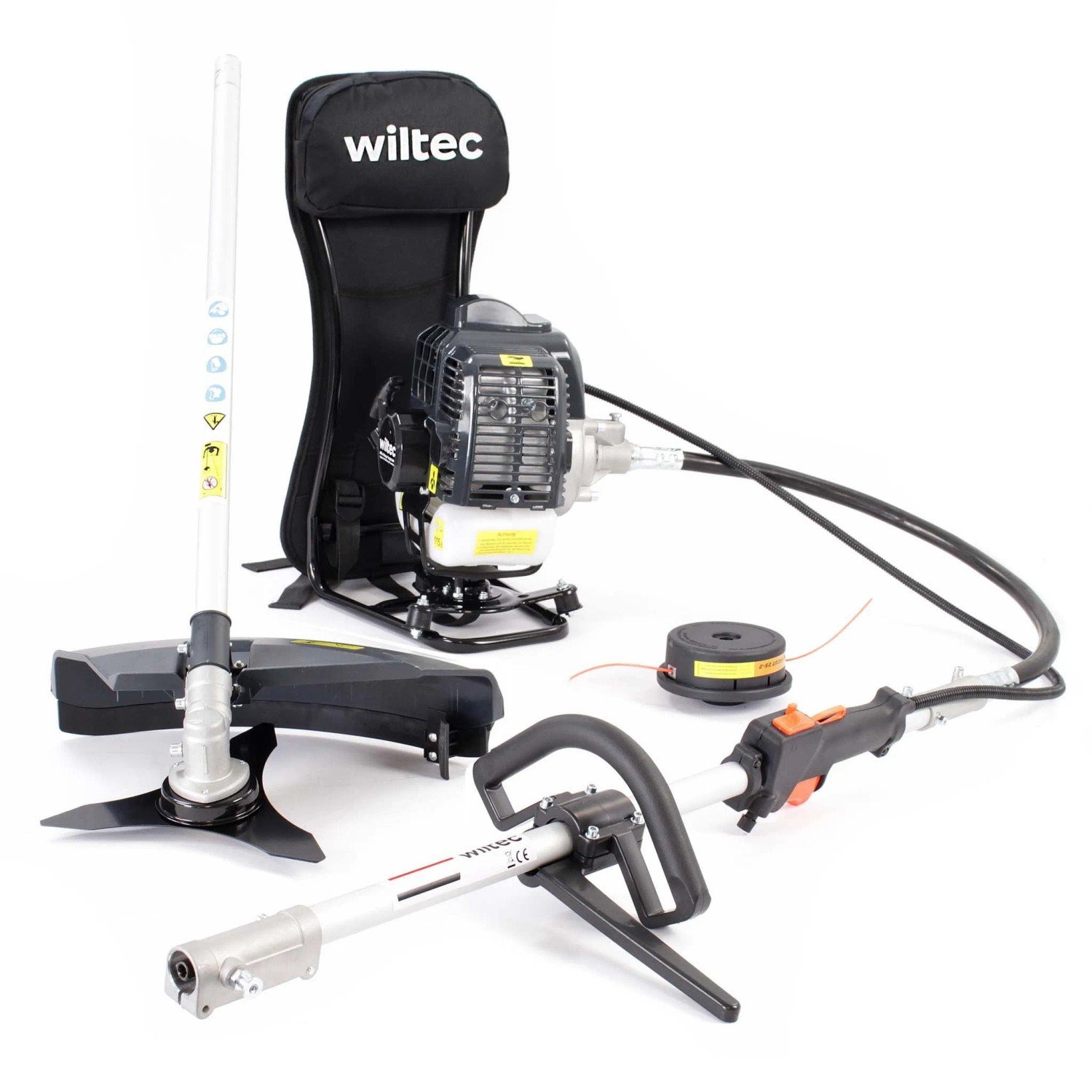 Wiltec 2-In-1 Backpacker Multifunktionsgerät 2-Takt Motor Rucksack Rasentrimmer