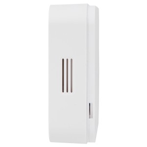 Weißer Smartwares WiFi Kohlenmonoxidmelder für den Brandschutz mit Lüftungsschlitzen.