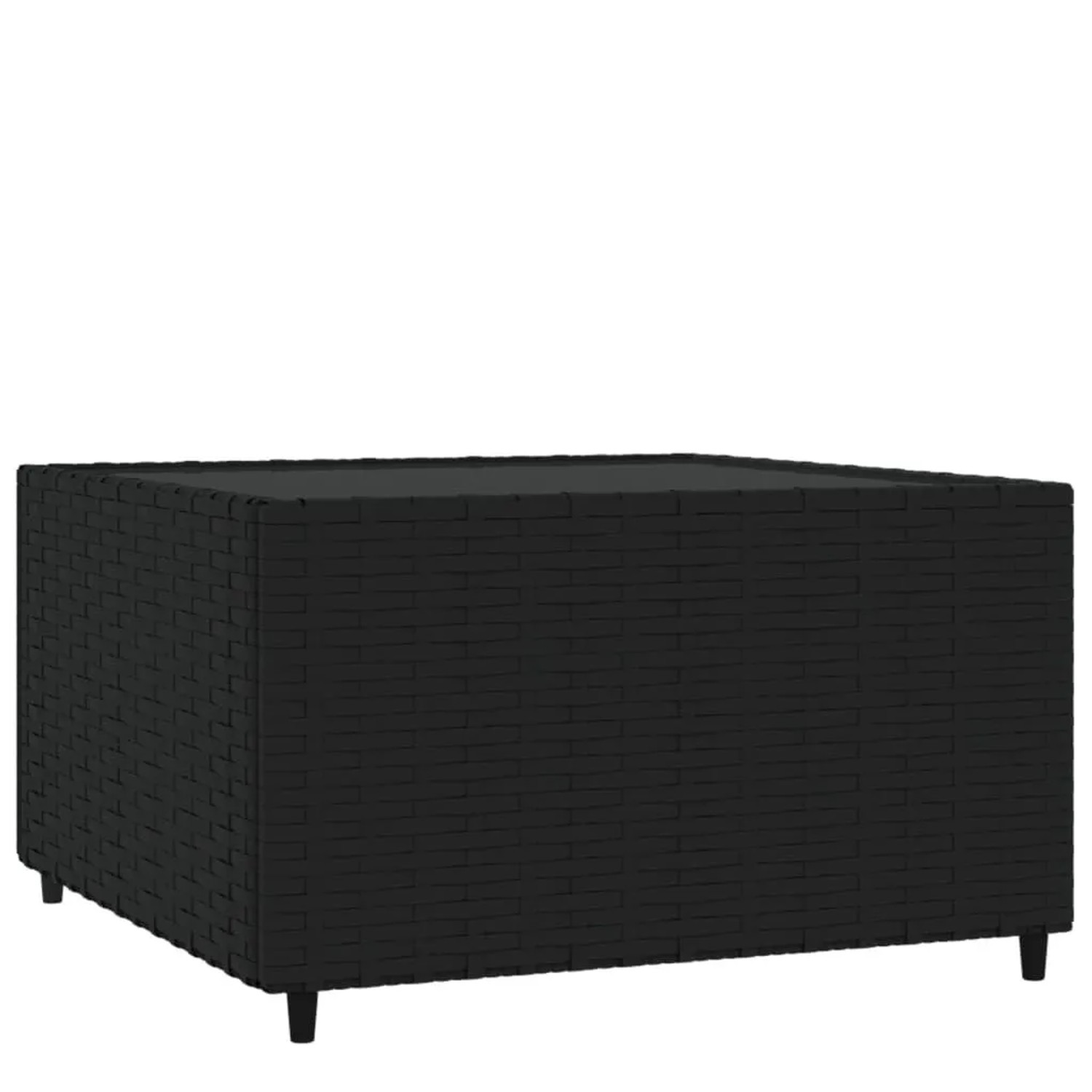Furnicato Garten-couchtisch Quadratisch Schwarz 50x50x30 Cm Poly Rattan