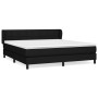 Schwarzes vidaXL Boxspringbett (180x200 cm) mit Matratze und Kopfteil.
