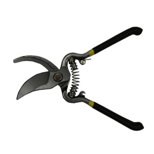 Jardinion Gartenschere, 20cm, aus Karbonstahl, Rosenschere mit schwarzem Griff.