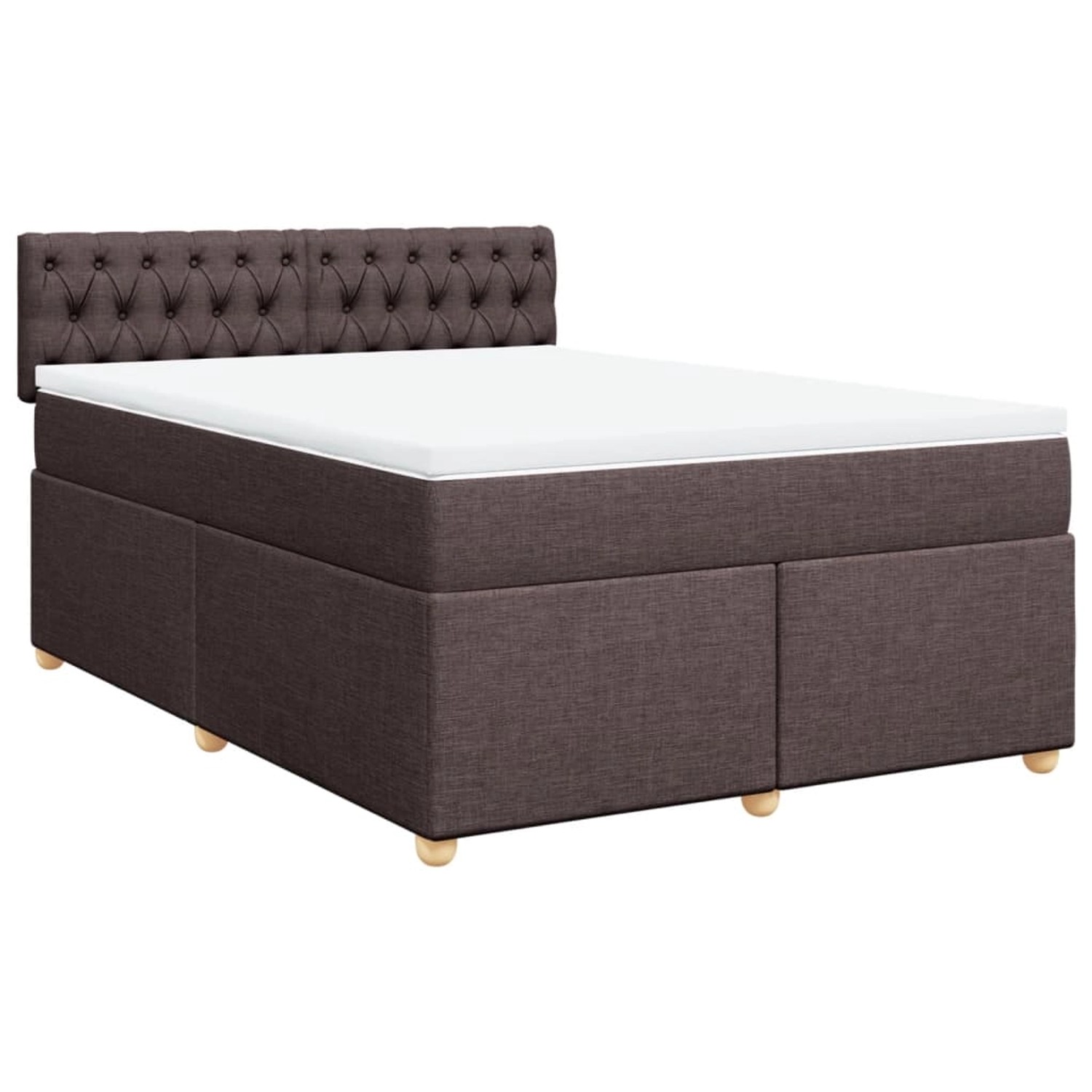 vidaXL Boxspringbett mit Matratze Dunkelbraun 160x200 cm Stoff 3286741 günstig online kaufen