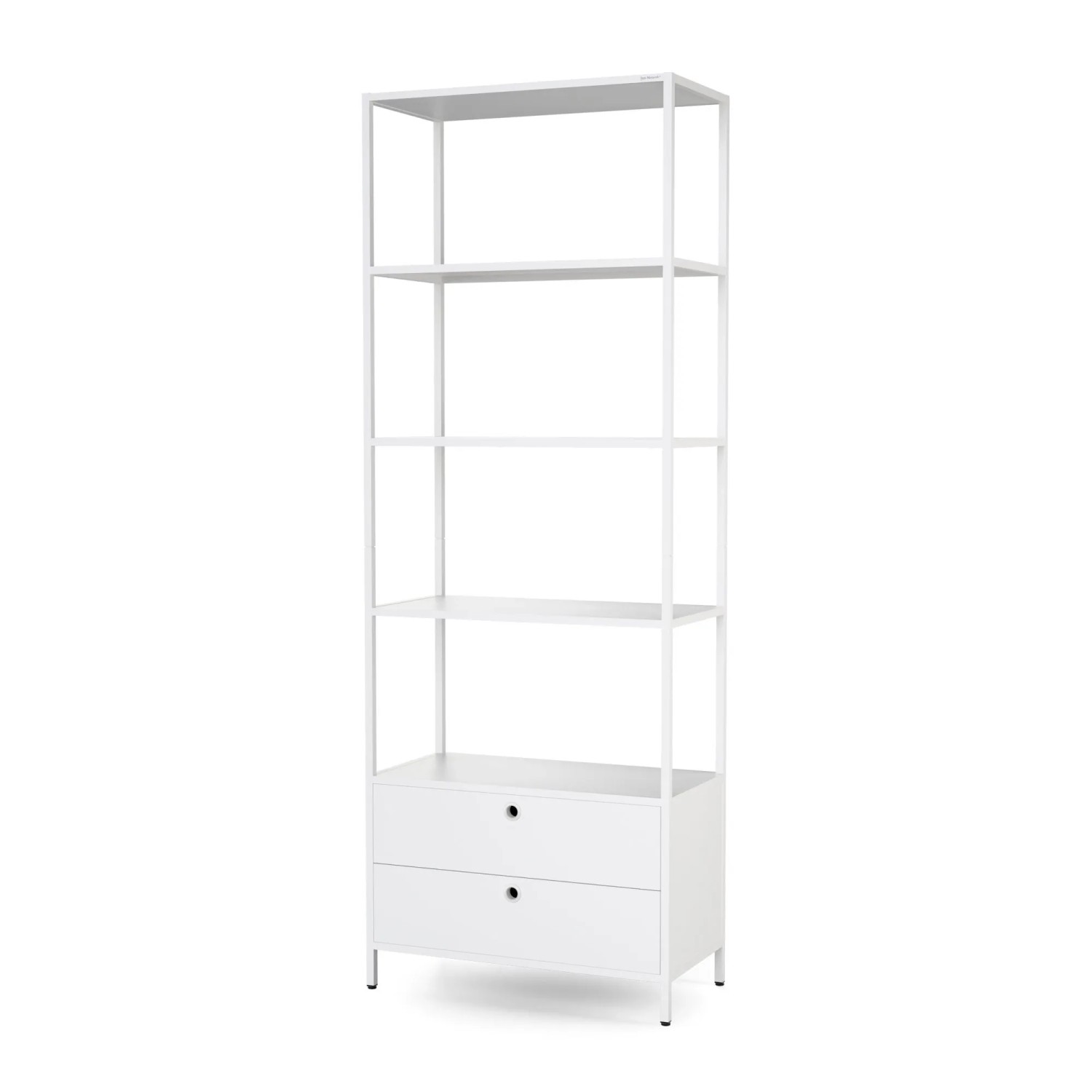 JAN NOWAK Büro-Regal mit Schubladen für Ordner und Unterlagen Offene Fachböden ARIEL 80 × 220 × 40 cm Weiß