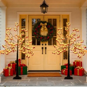 Costway Leuchtbaum (150 cm) mit 480 LEDs und 384 roten Kugeln als Weihnachtsdeko.