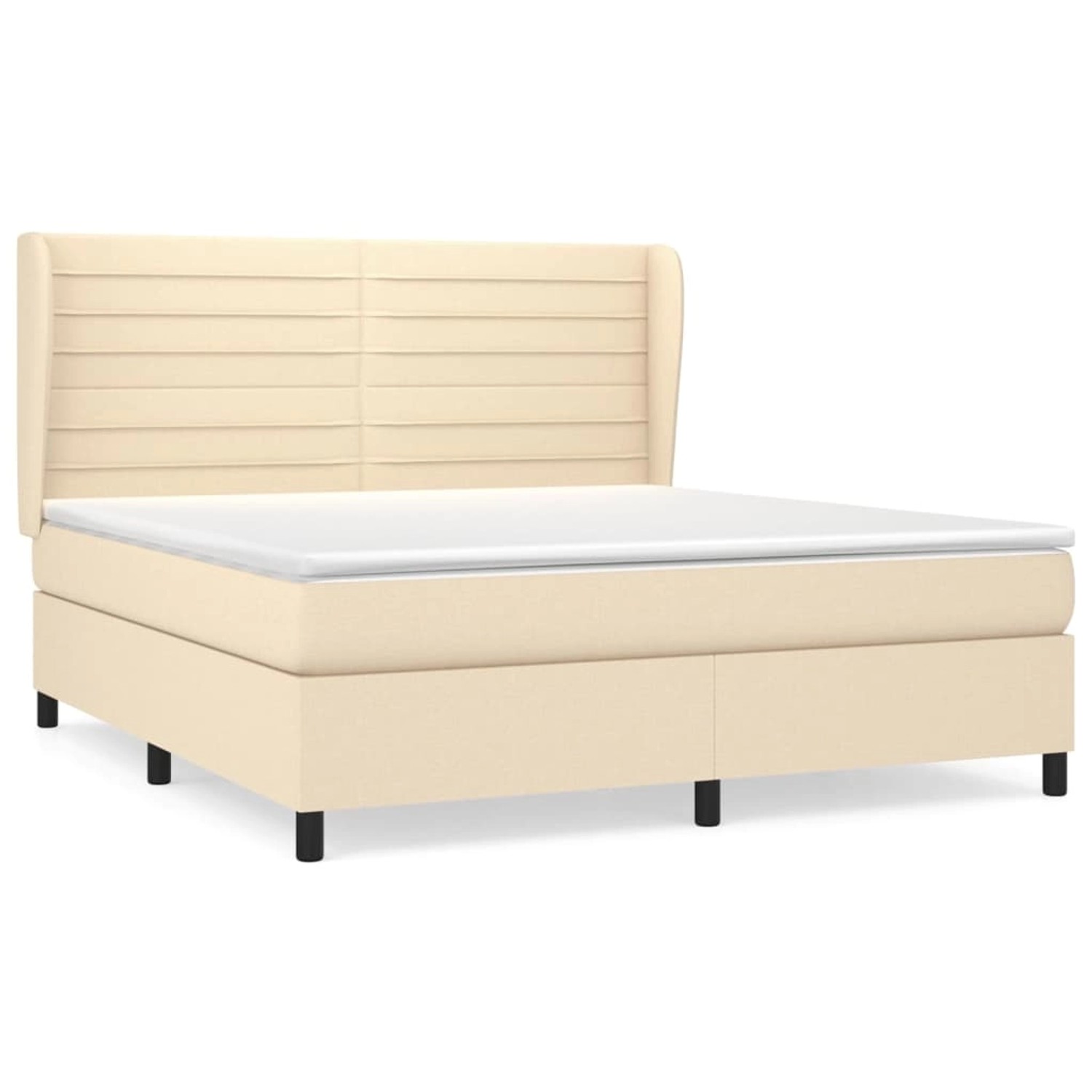 vidaXL Boxspringbett mit Matratze Creme 160x200 cm Stoff 3128058 günstig online kaufen