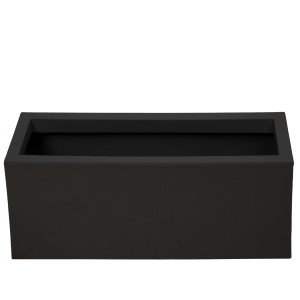 Anthrazitfarbener Ondis24 Balkonkasten in Basalt-Optik, einwandiger Pflanzkübel für Balkon und Terrasse.