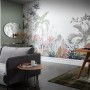 Rasch Digitaltapete Tropical House mit Dschungelmotiv in Dunkelgrün, 3x4m.