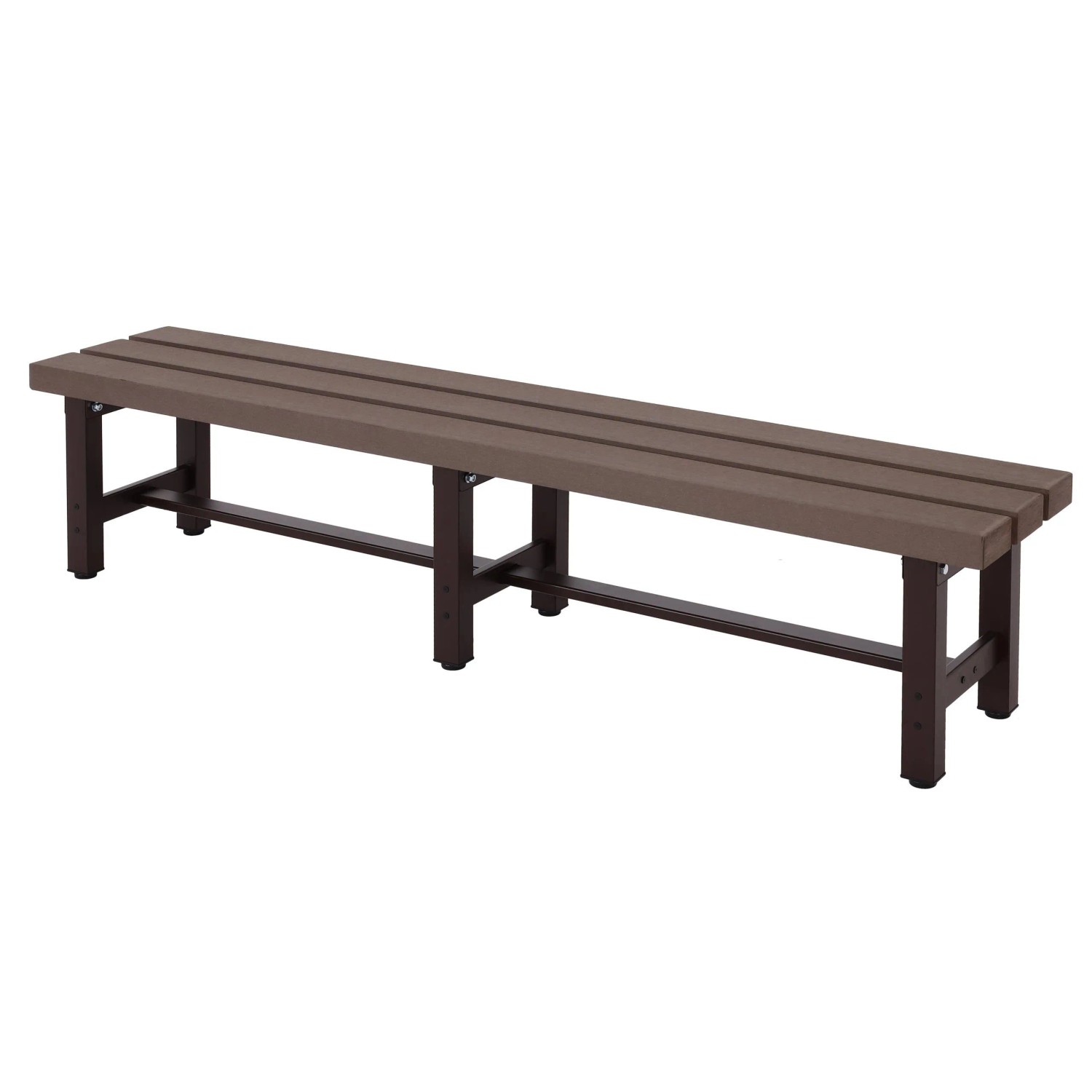 PROREGAL Alu Gartenbank HxBxT 40x180x34cm Bank Parkbank Sitzbank Balkonbank Wetterfest WPC Braun