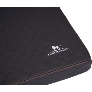 Knuffelwuff Hundematte Juna XXL, orthopädisch, Kunstleder schwarz mit Steppmuster.