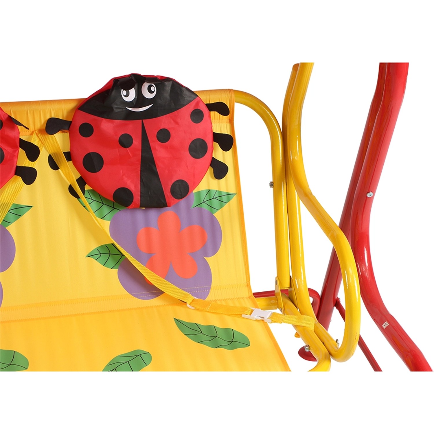 Siena Garden Kinder-Hollywoodschaukel Marie, rot, mit Marienkäfer-Motiv. Gartenmöbel für Kinder.