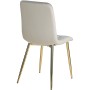 Homestyle4u Esszimmerstuhl, 4er Set, beige Samt, goldene Beine. Moderner Polsterstuhl für Esszimmer und Küche.