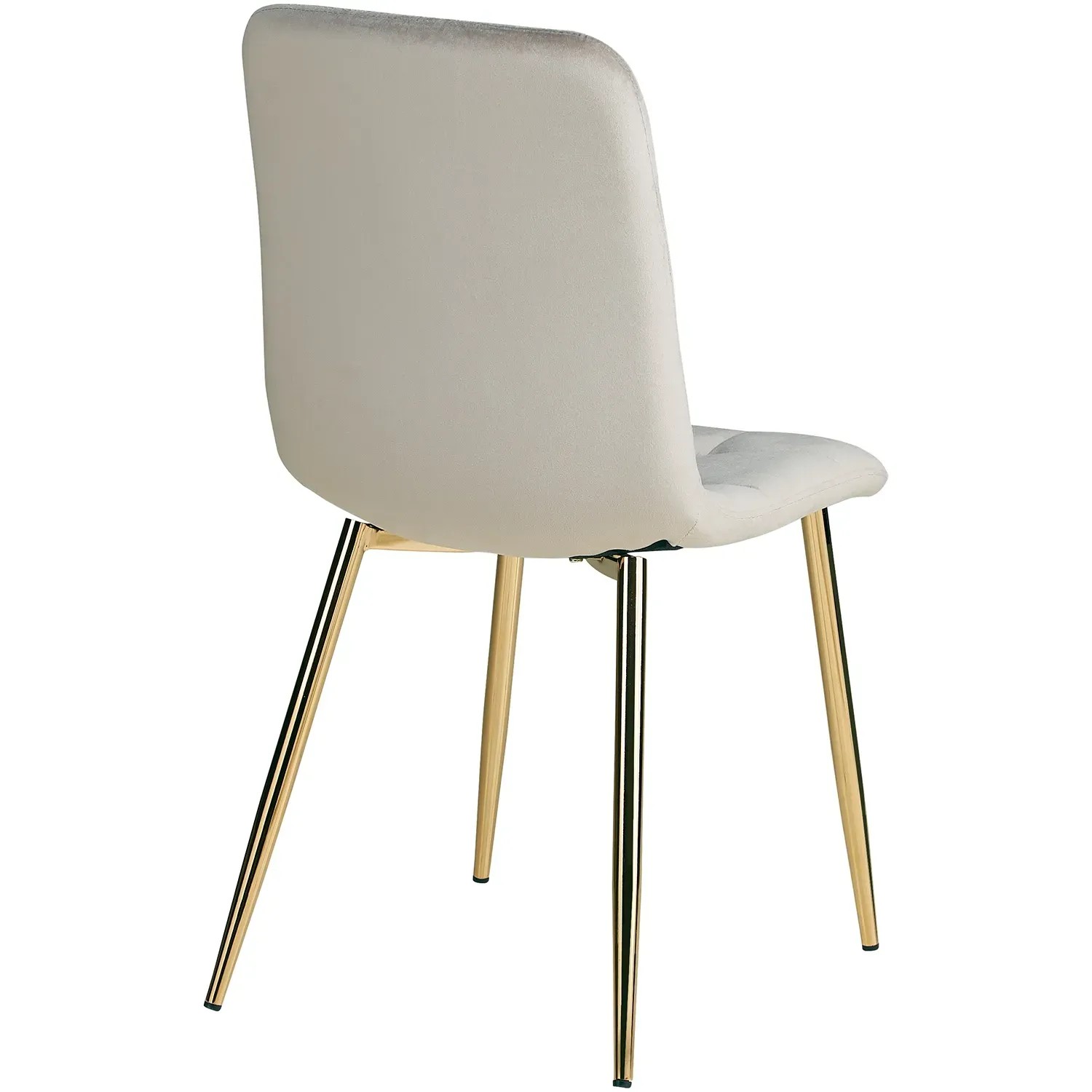Homestyle4u Esszimmerstuhl, 4er Set, beige Samt, goldene Beine. Moderner Polsterstuhl für Esszimmer und Küche.