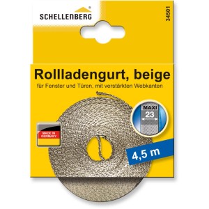 Schellenberg Rollladengurt Maxi, 23 mm breit, 4,5 m lang, beige. Gurtband für Rollladen.