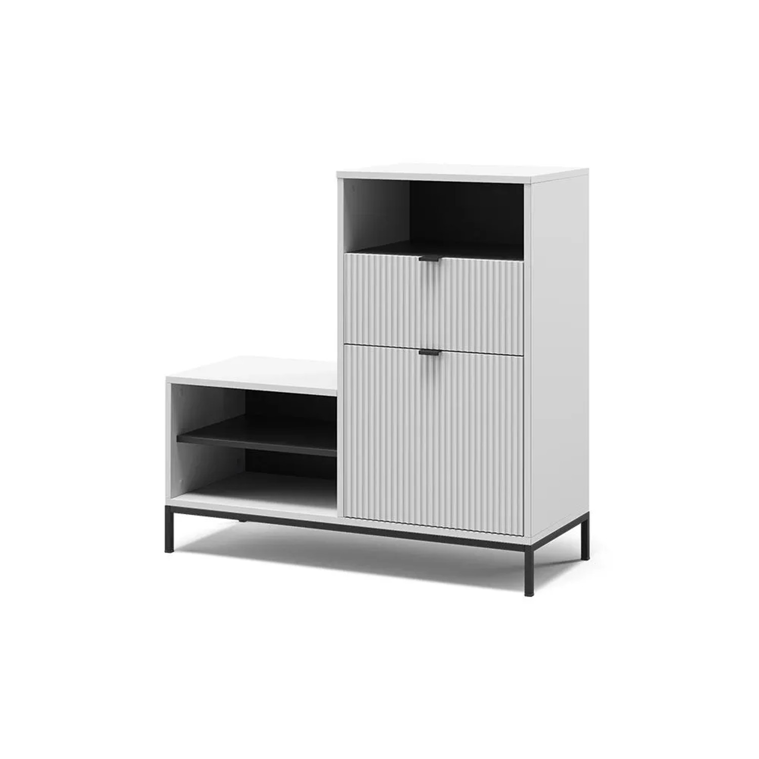 Vicco Schuhschrank Eliza Weiß 100 x 99 mit Tür und Schublade Art Nr 56439